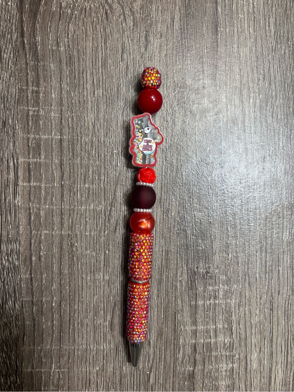 Red sweat bear Beaded Decorative Pen